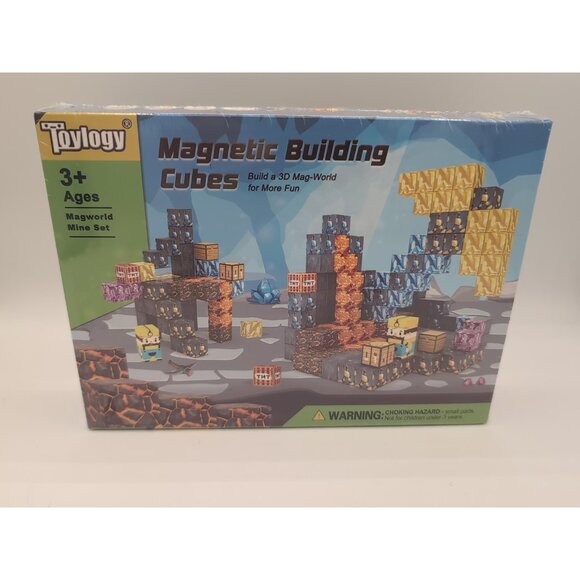 Toylogy Magnetic Building Cubes - Magworld Mine Set - 48 Pcs- NEW - Picture 1 of 2